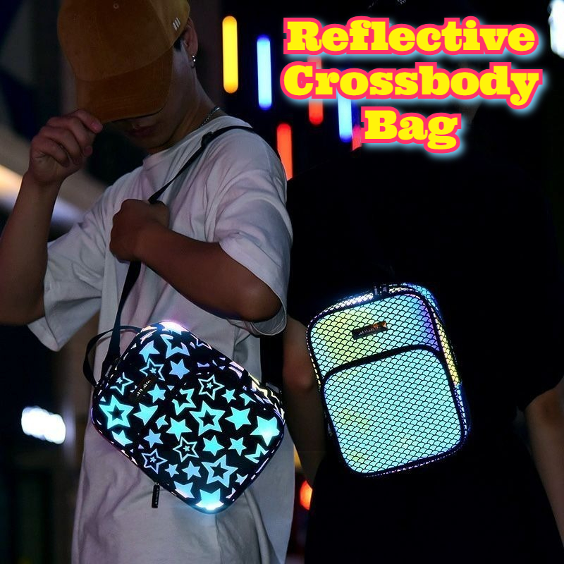 Cycling Commute Backpack - Bolso cruzado reflectante multiusos para deportes,
