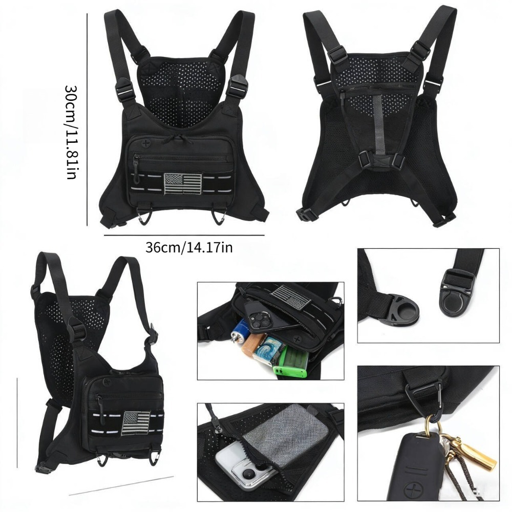 Chaleco táctico con bolsa fron - Reflective Vest Cycling reseña y precio